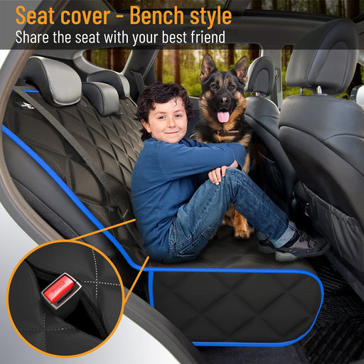 Bench Dog Car Seat Cover for Back Seat, Waterproof Dog Seat Covers for Cars, Durable Scratch Proof Nonslip, Protector for Pet Fur & Mud, Washable Backseat Dog Cover for Cars & Suvs