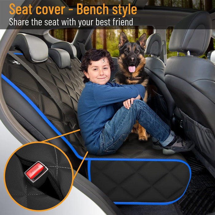 Bench Dog Car Seat Cover for Back Seat, Waterproof Dog Seat Covers for Cars, Durable Scratch Proof Nonslip, Protector for Pet Fur & Mud, Washable Backseat Dog Cover for Cars & Suvs