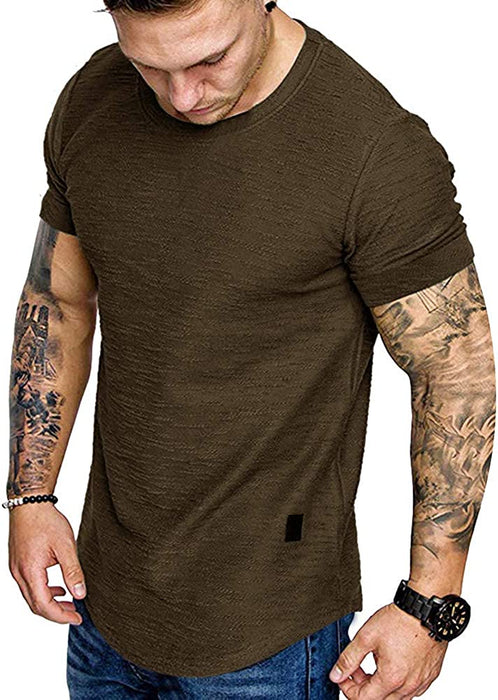 Fashion Mens T Shirt Muscle Gym Workout Athletic Shirt Cotton Tee Shirt Top