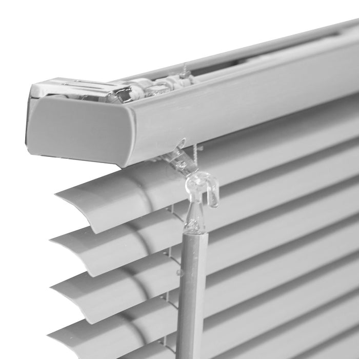 Cordless 1" Vinyl Mini Blinds Gloss Gray (Room Darkening) 16"W X 48"H