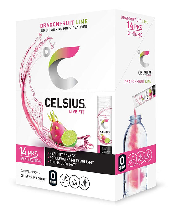 Dragonfruit Lime On-The-Go Powder Stick Packs, Zero Sugar (14 Sticks per Pack)