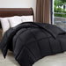 Comforter Duvet Insert - Quilted Comforter with Corner Tabs - Box Stitched down Alternative Comforter (Queen, Black)