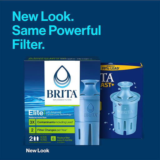 Elite Water Filter Replacements for Pitchers and Dispensers, Reduces 99% of Lead from Tap Water, Lasts 6 Months, 2 Count