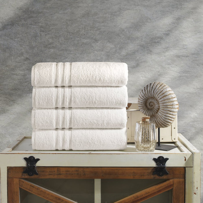 Bath Towels 4 Piece Set Sea Salt Soft Fluffy, Absorbent and Quick Dry Perfect for Daily Use
