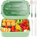 Bento Lunch Box for Kids and Adults with 3 Compartment Leak Proof Lunch Boxes for Men Women Food Containers with Spoon Fork Knife Chopsticks - 1400 ML (Blue)