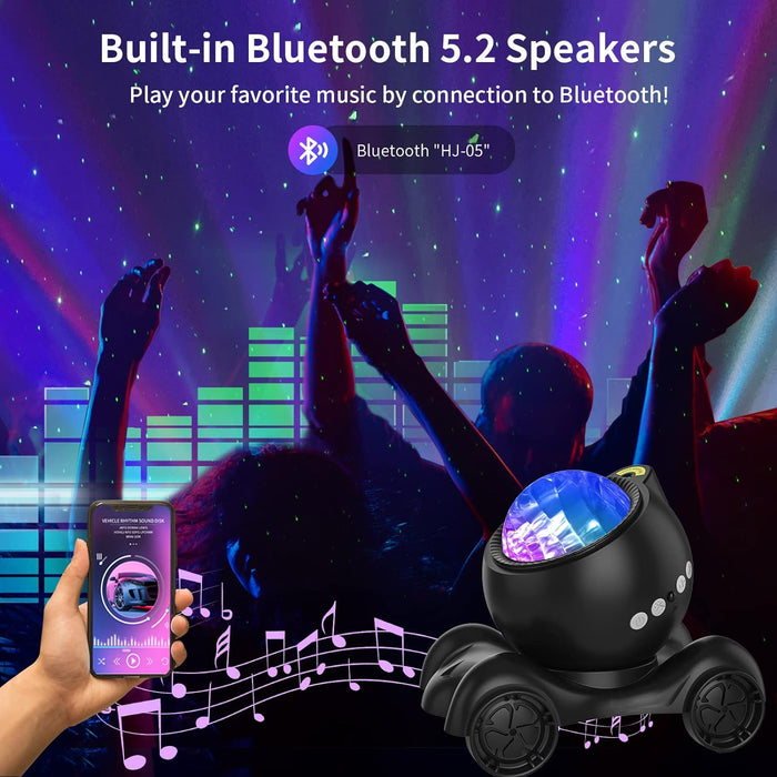 Aurora Projector, for Galaxy in Bedroom with Built-In Bluetooth Speaker, Night Light Projector for Kids Adult, Star Projector for Ceiling/Party/Gift (Black)