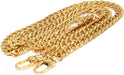DIY Iron Flat Chain Strap Handbag Chains Purse Chain Straps Shoulder Cross Body Replacement Straps with Metal Buckles (47", Gold)
