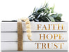 Hardcover Decorative Book,Modern Hardcover Decorative Books,Faith|Hope|Trust(Set of 3) Stacked Books for Decorating Coffee Tables and Bookshelf