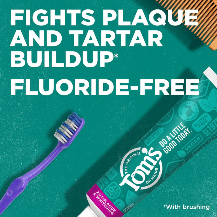 Fluoride-Free Antiplaque & Whitening Natural Toothpaste, Peppermint, 5.5 Oz. 2-Pack (Packaging May Vary)