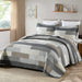 Quilt Queen Size 100% Cotton Queen Size Quilts Grey Black Brown Bedspreads Plaid Quilts Lightweight Soft Breathable Bedding Sets for All Season, 3 Piece
