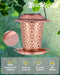 Bird Feeders for Outdoors Hanging Solar Bird Feeder Garden Lantern for outside Patio Decoration Gift for Wild Bird Lovers Metal Easy to Clean and Fill