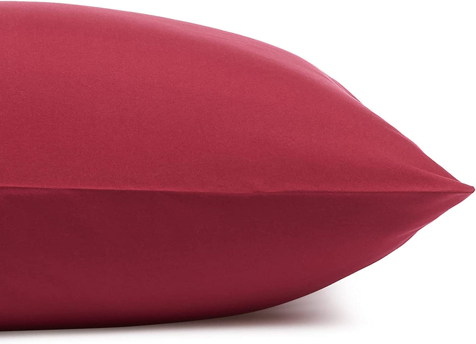 Lightweight Super Soft Easy Care Microfiber Bed Sheet Set with 14" Deep Pockets - Queen, Burgundy