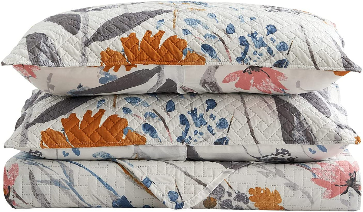 King Quilt Set, 3-Piece King Size Quilt Set with 2 Pillow Shams- Boho Reversible Soft and Lightweight King Quilt Bedding Bedspread Coverlet Set