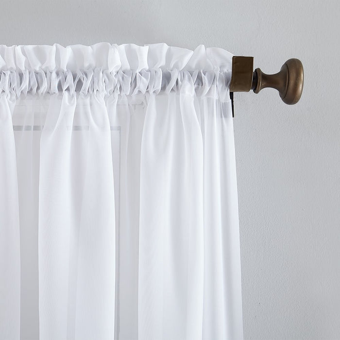 Mainstays Marjorie Sheer Voile Curtain, Single Panel, 59"W X 84"L, White