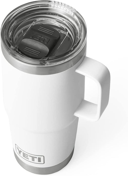 Rambler 20 Oz Travel Mug, Stainless Steel, Vacuum Insulated with Stronghold Lid, Black