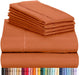 6 PC Sheet Set Sheets Deep Pockets 18" Eco Friendly Wrinkle Free Sheets Machine Washable Hotel Bedding Silky Soft - Autumn Orange Queen