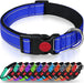 Reflective Dog Collar with Safety Locking Buckle, Adjustable Nylon Pet Collars for Extra Large Dogs, Red