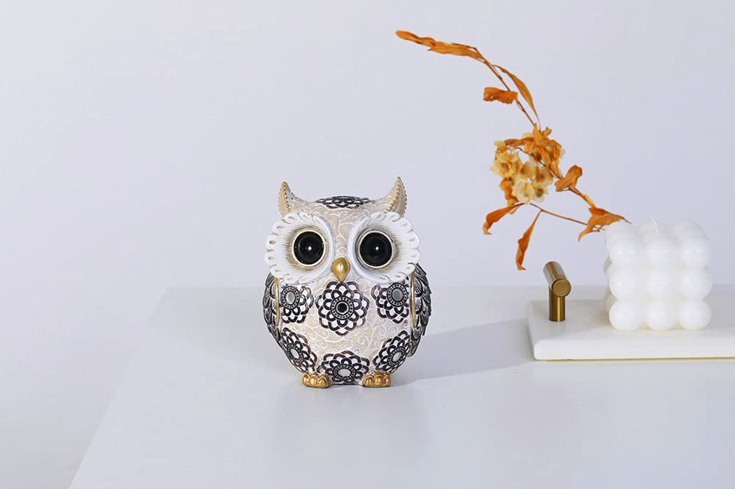 Adorable Owl Figurine,Big Eyes Cute Owl Statue,Shelf Accents for Home Office Decor and Owl Lovers