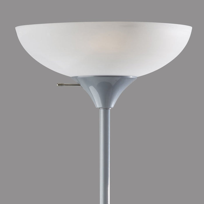 Mainstays 72'' Combo Floor Lamp with Adjustable Reading Lamp, Silver, Metal Material