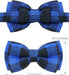 Breakaway Cat Collar with Cute Bow Tie and Bell, Plaid Patterns, 1 Pack Girl Boy Kitty Safety Collars, Blue