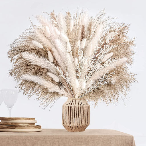 Pampas Grass Home Decor,100Pcs Dried Flowers Bouquet for Wedding Floral Arrangements,Home Decorations,Party Decorations