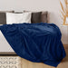 Fleece Blanket Queen Size Navy 300GSM Luxury Bed Blanket Anti-Static Fuzzy Soft Blanket Microfiber (90X90 Inches)