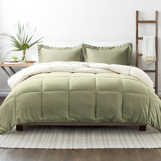 Sage & Ivory down Alternative, 3-Piece Reversible Comforter Set, Full/Queen, by Noble Linens