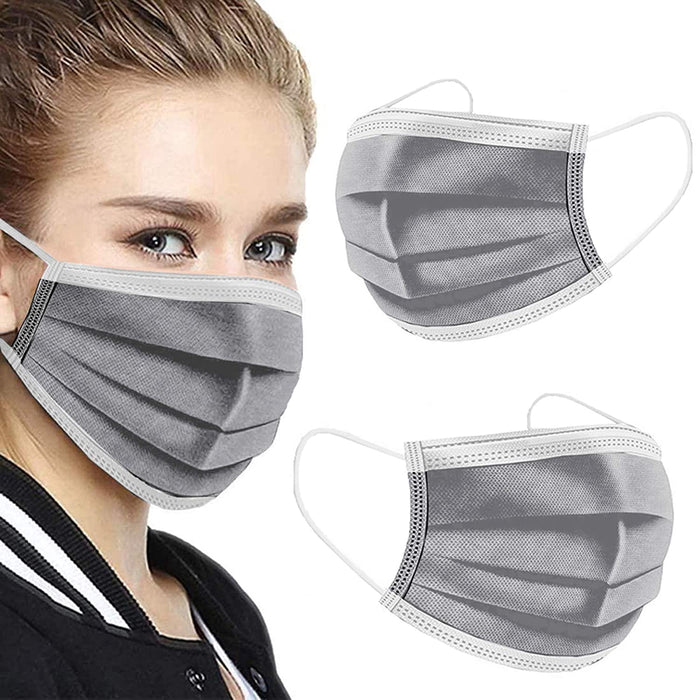 100PCS 3 Ply Black Disposable Face Mask Filter Protection Face Masks