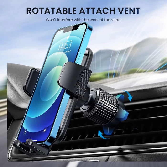 Phone Mount for Car Vent [2022 Upgraded Clip] Cell Phone Holder Car Hands Free Cradle in Vehicle Car Phone Holder Mount Fit for Smartphone, Iphone, Cell Phone Automobile Cradles Universal