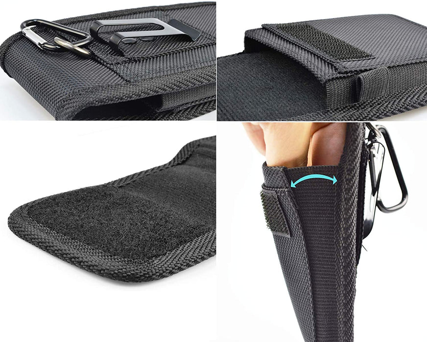 Cell Phone Holster for Samsung Galaxy S22 Ultra S21 S20+ S10 S9 Note 20 A01 A11 A21 A51 A71 A02S A12 A32 A42 A52 A13 Iphone 13 14 Pro Max 12 11 XR 7 8+ Nylon Belt Clip Holster Phone Holder Pouch