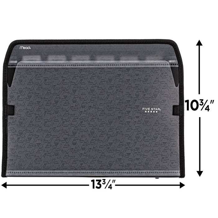 Five Star 7-Pocket Expanding File with Reminder Tabs, Black (35294)