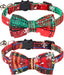 Breakaway Cat Collar with Cute Bow Tie and Bell, Plaid Patterns, 1 Pack Girl Boy Kitty Safety Collars, Blue