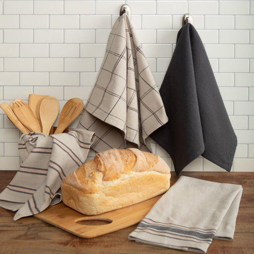 Mainstays Contemporary 4 Piece Kitchen Towel Set, Gray