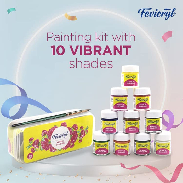 Fevicryl Acrylic Colors, Sunflower Kit, 10 Shades