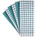 Premium Kitchen Towels (16”X 28”, 6 Pack) – Large Cotton Kitchen Hand Towels – Chef Weave Design – 380 GSM Highly Absorbent Tea Towels Set with Hanging Loop – Aqua