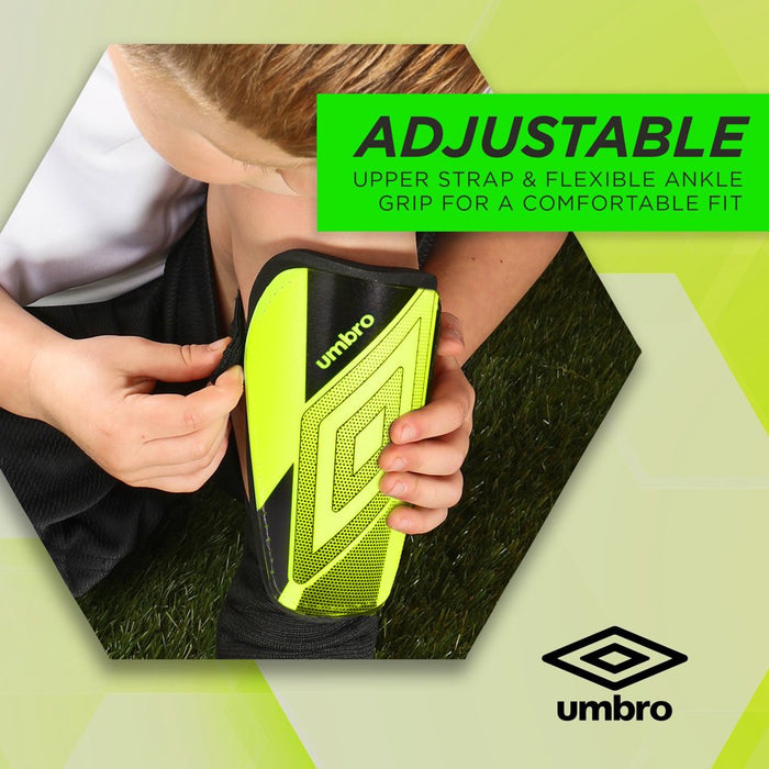 Umbro Ceramica Peewee Stirrup Soccer Shin Guards for Kids, Green