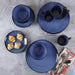 Gibson Soho Lounge round Reactive Glaze Stoneware Dinnerware Set, Service for 4 (16Pc), Blue, Soho Round.