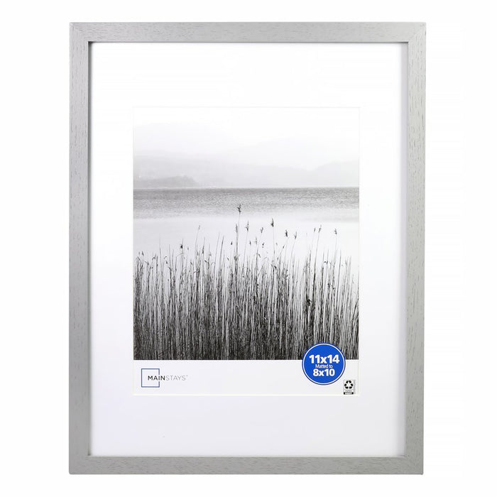 Mainstays 11X14 Inch Matted to 8X10 Inch Gray 0.5" Gallery Wall Picture Frame, Set of 4