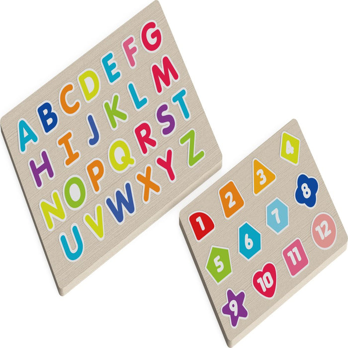 Learn Abcs and 123S Chunky Wood Puzzle, for Families and Kids Ages 3 and Up