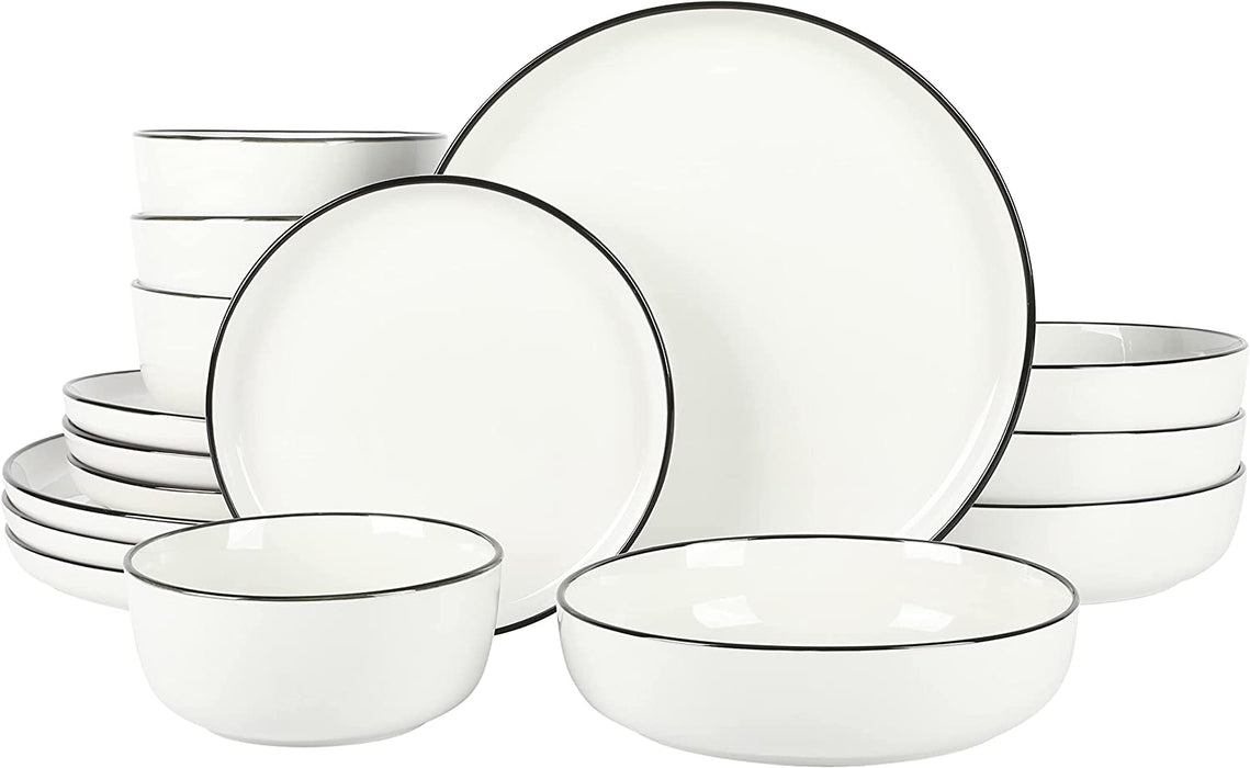 Gibson Home Oslo Porcelain Dinnerware Set, Service for 4 (16Pcs), White