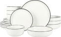 Gibson Home Oslo Porcelain Dinnerware Set, Service for 4 (16Pcs), White