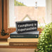 Home Office Desk Black Decor - Inspirational Farmhouse Wooden Box Sign - Everything Is Figureoutable