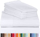 6 PC Sheet Set Bamboo Sheets Deep Pockets 18" Eco Friendly Wrinkle Free Sheets Machine Washable Hotel Bedding Silky Soft - White Queen