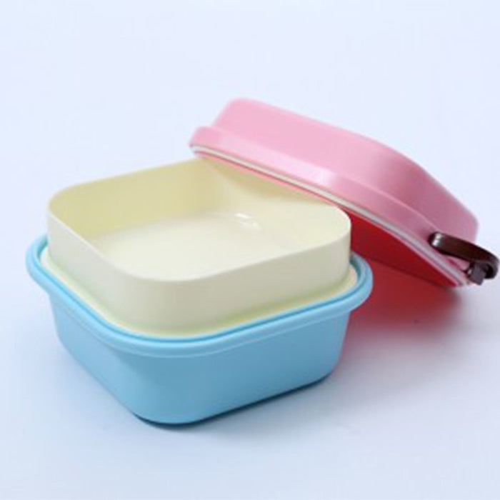 Kids Colorful Cartoon Small Lunch Box Portable Picnic 2 Layer Sealed Food Fruit Container Microwave Storage Bento Box