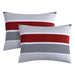 Mainstays Red and Gray Stripe 8 Piece Bed in a Bag Comforter Set with Sheets, King