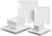Classic White Square Dinnerware Set for 4, off White