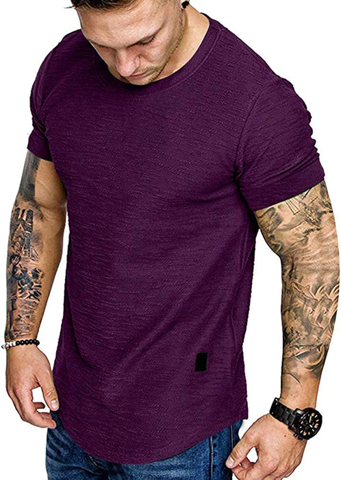 Fashion Mens T Shirt Muscle Gym Workout Athletic Shirt Cotton Tee Shirt Top