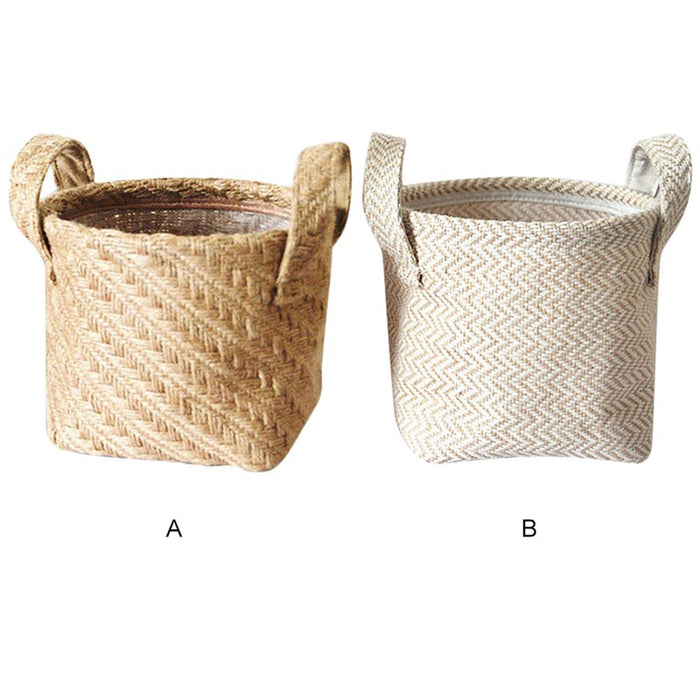 Household DIY Handmade Woven Storage Baskets Flower Pot Jute Cloth Sundries Holder Underwear Toy Container Storage Basket
