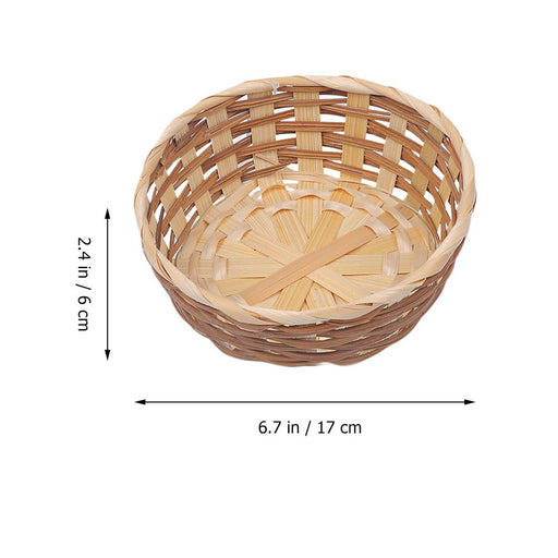 Basket Storage Fruit Woven Serving round Rattan Wicker Baskets Tray Bread Food Decorative Small Container Bamboo Bowl
