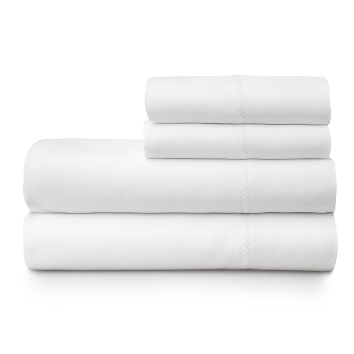 Hotel Style 500 Thread Count Tri-Blend with Lyocell Bed Sheet Set, Queen, Arctic White